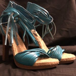 Carlos Santana dress sandals size 6 1/2 turquoise